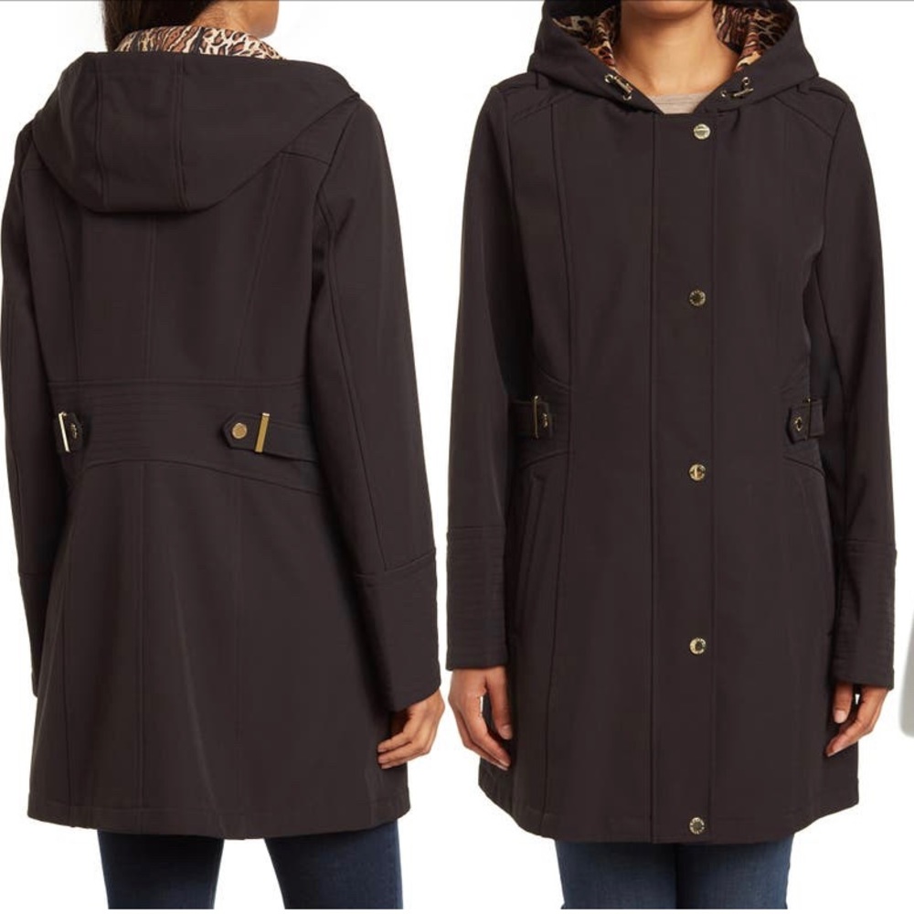 Via Spiga Black Raincoat with hood